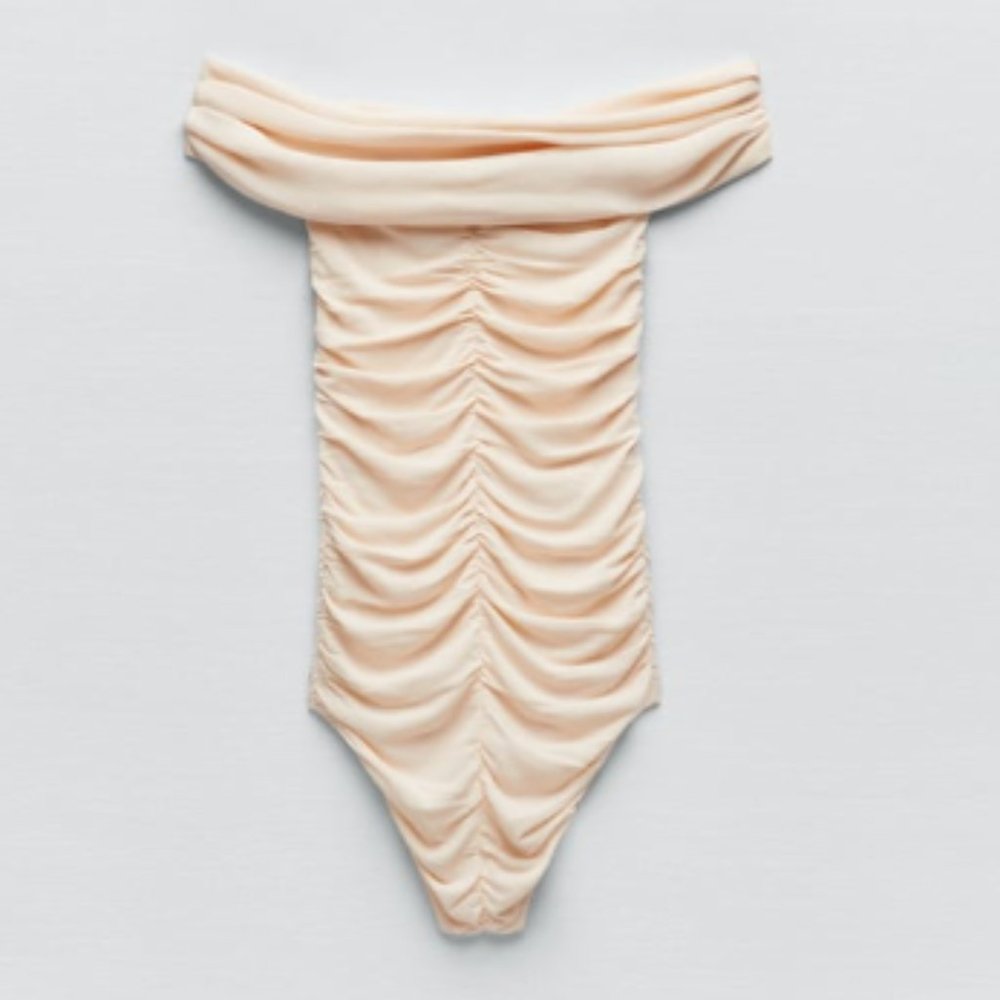 BLOGGER'S FAVE! Zara Draped Knit Bodysuit Sz Small, Medium, Large NWT - Picture 11 of 13